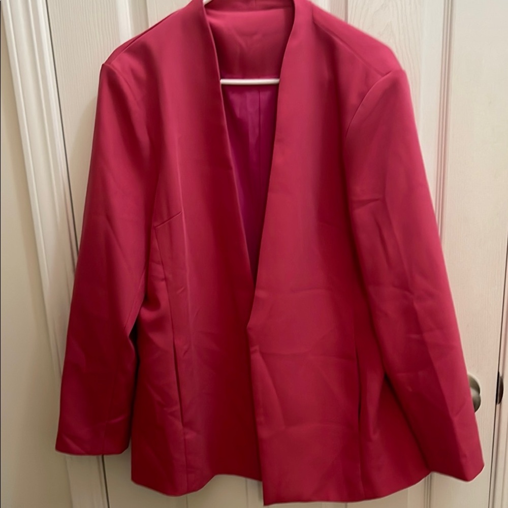 Maurices Pink Blazer with Lapel Collar and Relaxed Fit-NWOT